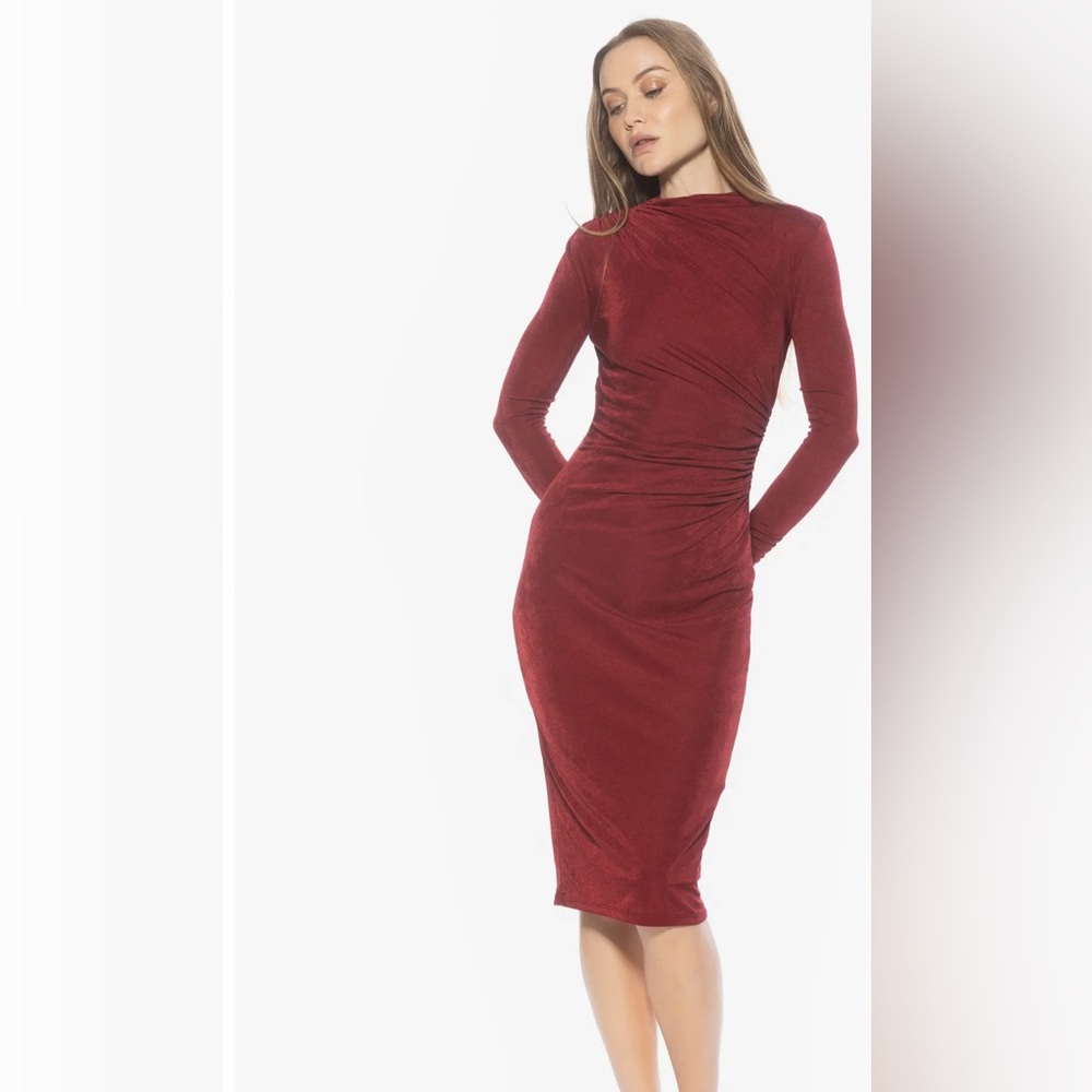 Alexia Admor Kim Bodycon Long Sleeve Midi Dress, SZ L Used once